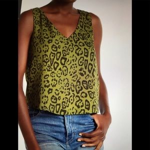 🍀WAS $30: WAYF Leopard Print V-neck Tank Top